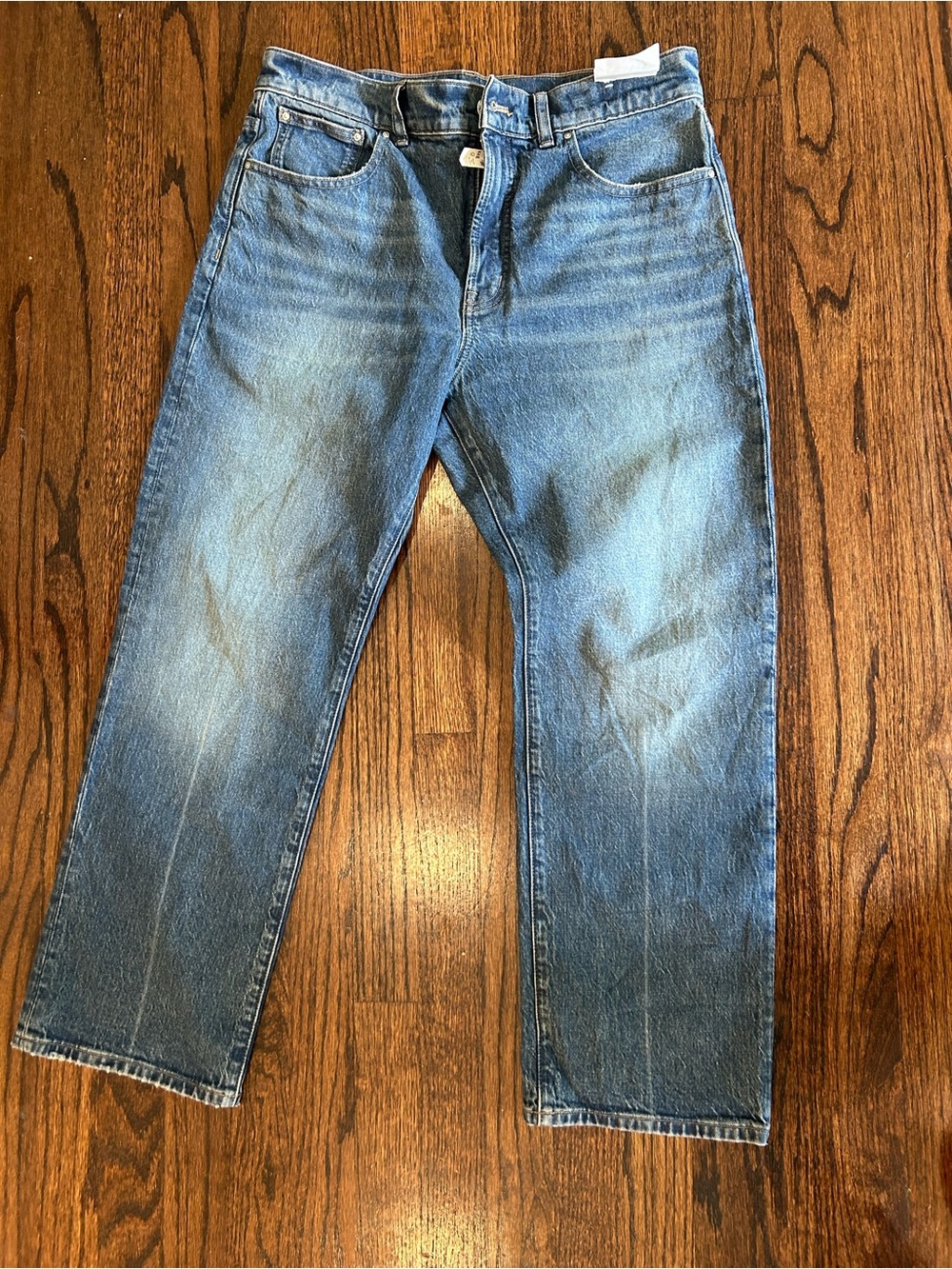 BNWT Madewell Women's Longline Straight-Leg Jeans in Medium Blue Wash